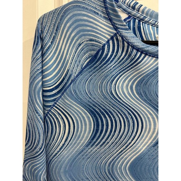 Reel Legends Womens Keep-It-Cool Long Sleeve Shirt M Blue Wave Print - Picture 4 of 8